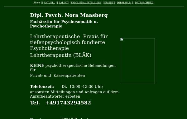 Vorschau von www.noramaasberg.de, Fachärztin für Psychosomatik u. Psychotherapie