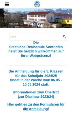 Vorschau der mobilen Webseite www.stareso.de, Staatliche Realschule Sonthofen