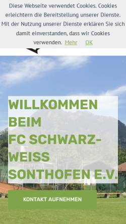 Vorschau der mobilen Webseite www.fc-sw-sonthofen.de, FC Schwarz-Weiss Sonthofen e.V.