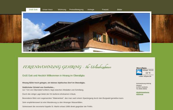 Vorschau von www.ferienwohnung-gehring.net, Ferienwohnung Gehring in Hinang