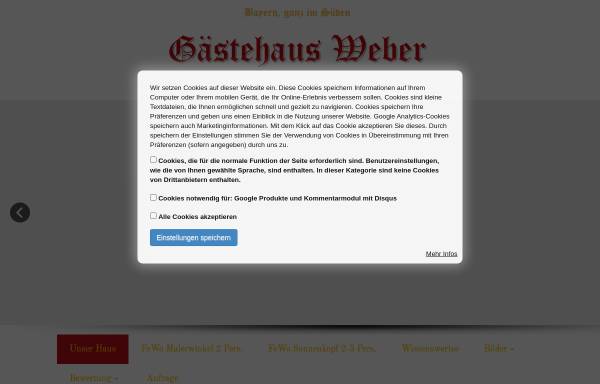 Vorschau von www.weber-hinang.de, Ferienwohnungen Weber in Hinang