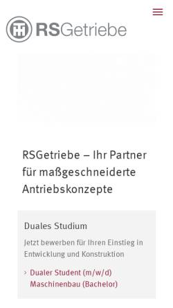 Vorschau der mobilen Webseite www.rsgetriebe.de, RSGetriebe GmbH