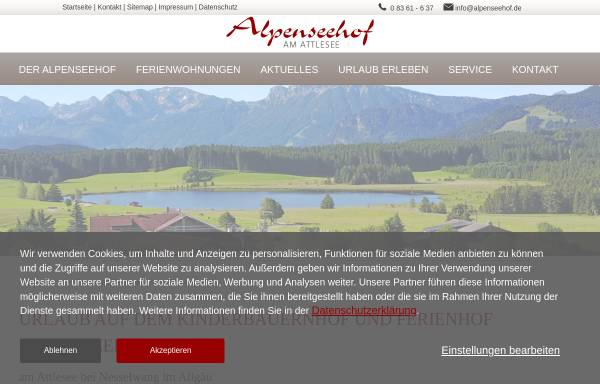 Vorschau von www.alpenseehof.de, Alpenseehof