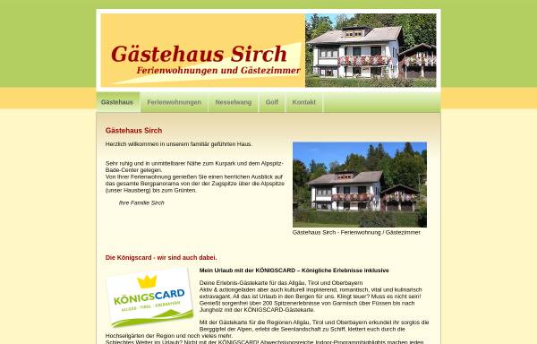 Vorschau von www.gaestehaus-sirch.de, Gästehaus Sirch