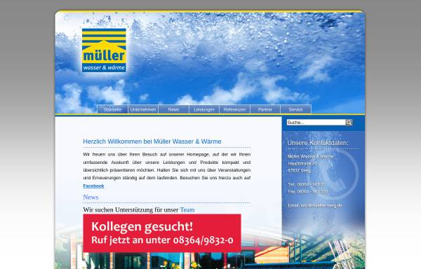 Vorschau von www.mueller-seeg.de, Müller Wasser & Wärme