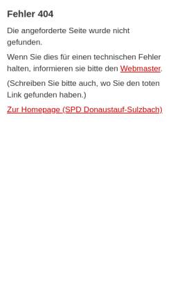 Vorschau der mobilen Webseite www.spd-donaustauf.de, SPD in Wenzenbach