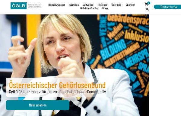 Vorschau von www.oeglb.at, Österreichischer Gehörlosenbund