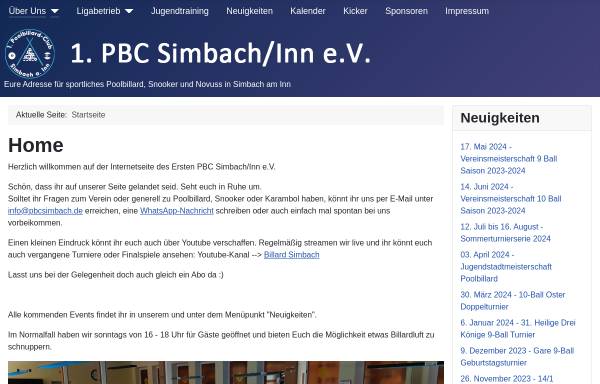 Vorschau von www.pbcsimbach.de, 1. PBC Simbach am Inn e.V.