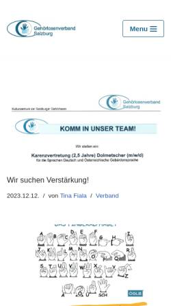 Vorschau der mobilen Webseite www.gehoerlose-salzburg.at, Verband der Gehörlosenvereine im Lande Salzburg