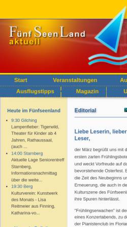 Vorschau der mobilen Webseite www.fuenfseenlandaktuell.de, Fünfseenland aktuell