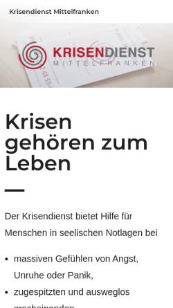 Vorschau der mobilen Webseite www.krisendienst-mittelfranken.de, Ambulanter Krisendienst Nürnberg-Fürth