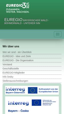 Vorschau der mobilen Webseite www.euregio.bayern, Bayerischer Wald - Böhmerwald - Unterer Inn