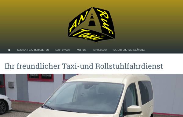 Vorschau von www.an-ruf-taxi.de, Taxibetrieb Harald Fröhlich