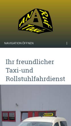 Vorschau der mobilen Webseite www.an-ruf-taxi.de, Taxibetrieb Harald Fröhlich