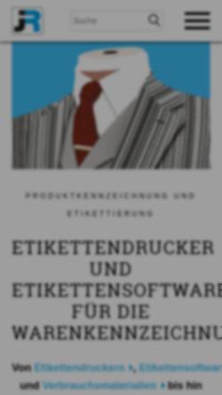 Vorschau der mobilen Webseite www.jrdrucksysteme.de, Drucksysteme Janz & Raschke GmbH