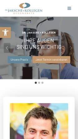 Vorschau der mobilen Webseite www.jaksche-kollegen.de, Augenärzte Dr. Jaksche & Kollegen