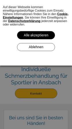 Vorschau der mobilen Webseite www.physioteam-ansbach.de, Physioteam - Marc Zander