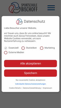 Vorschau der mobilen Webseite www.sportschule-bischoff.de, Sportschule Bischoff