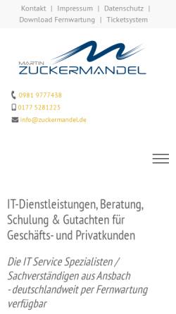 Vorschau der mobilen Webseite zuckermandel.de, Martin Zuckermandel - IT Services und Training