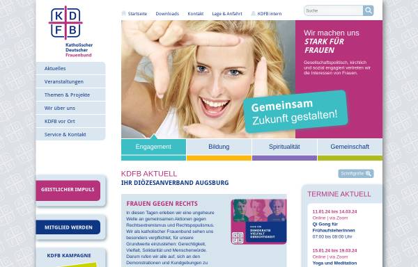 Vorschau von www.frauenbund-augsburg.de, Katholischer Deutscher Frauenbund [KDFB] Diözesanverband Augsburg e.V.