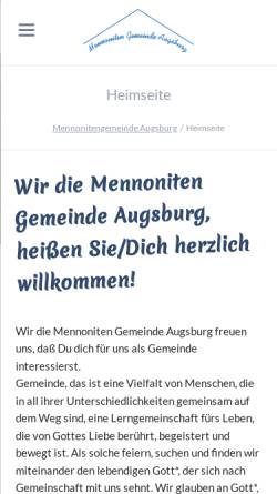 Vorschau der mobilen Webseite www.mennonitengemeinde.de, Mennonitengemeinde Augsburg