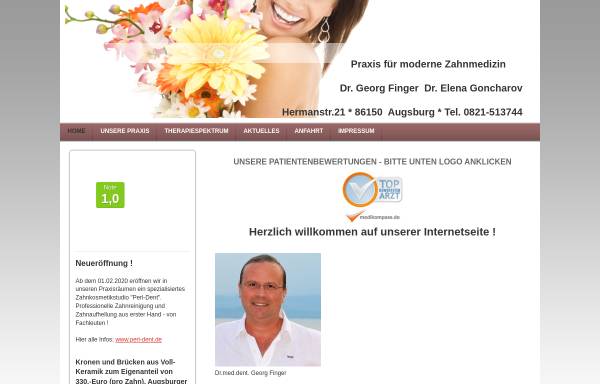 Vorschau von www.zahnersatz-augsburg.de, Zahnarztpraxis Dr. med. dent. Georg Finger