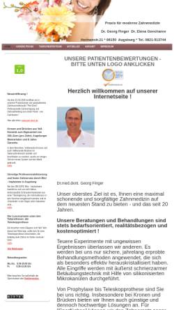 Vorschau der mobilen Webseite www.zahnersatz-augsburg.de, Zahnarztpraxis Dr. med. dent. Georg Finger