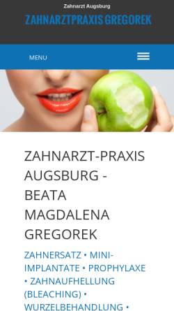 Vorschau der mobilen Webseite www.gregorek.de, Beata Magdalena Gregorek