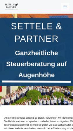 Vorschau der mobilen Webseite www.settele-partner.de, Steuerkanzlei Settele & Partner Steuerberatungsgesellschaft