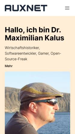 Vorschau der mobilen Webseite www.auxnet.de, Auxnet, Maximilian Kalus