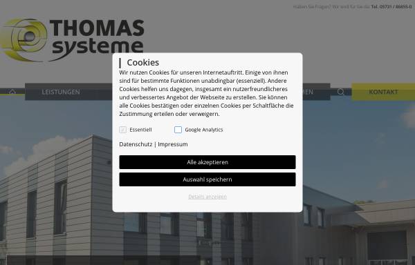 Vorschau von www.thomassysteme.de, Thomas Systeme GmbH