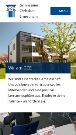 Vorschau der mobilen Webseite gce-bayreuth.de, Gymnasium Christian-Ernestinum