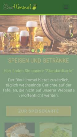 Vorschau der mobilen Webseite www.bierhimmel.bayern, Landbierparadies Hexenhäusle