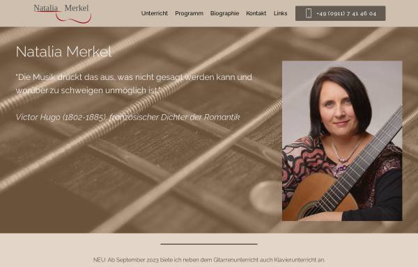 Vorschau von www.nataliamerkel.de, Natalia Merkel Gitarrenunterricht - Klassische Gitarre