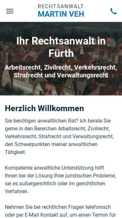 Vorschau der mobilen Webseite www.rechtsanwalt-veh.de, Rechtsanwalt Martin Veh