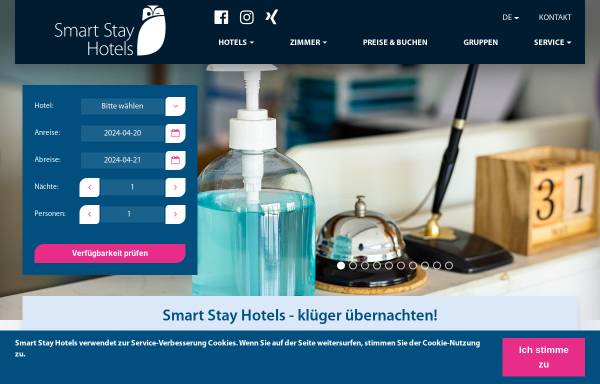 Vorschau von smart-stay.de, Smart Stay Hotels und Hostels