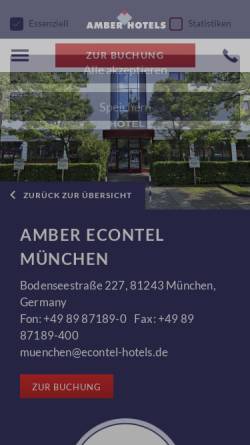 Vorschau der mobilen Webseite www.amber-hotels.de, Hotel Econtel