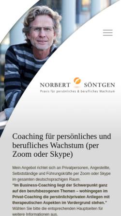 Vorschau der mobilen Webseite soentgen-coaching.de, Norbert Söntgen