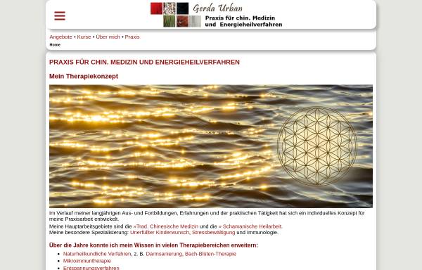 Vorschau von www.urban-gerda.de, Gerda Urban - Praxis für Traditionelle Chinesische Medizin und Naturheilverfahren