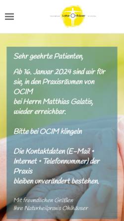 Vorschau der mobilen Webseite www.naturheilpraxis-ohlhaeuser.de, Lothar Ohlhäuser