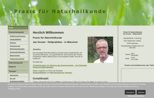 Vorschau von www.nhp-gruner.de, Praxis für Naturheilkunde Jan Gruner
