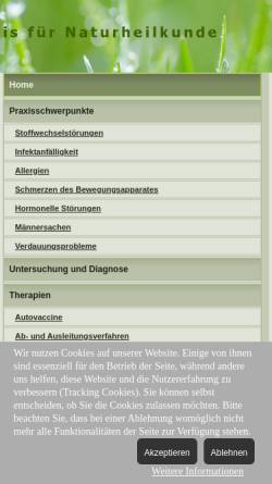 Vorschau der mobilen Webseite www.nhp-gruner.de, Praxis für Naturheilkunde Jan Gruner