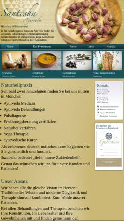 Vorschau der mobilen Webseite santosha-ayurveda.de, Santosha-Ayurveda