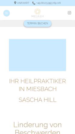 Vorschau der mobilen Webseite www.sascha-hill.de, Heilpraktiker Sascha Hill