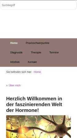 Vorschau der mobilen Webseite www.praxis-hormontherapie.de, Praxis Olivia Hirschberg