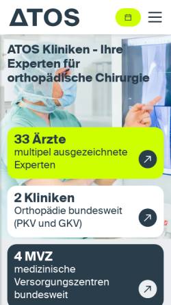 Vorschau der mobilen Webseite atos-muenchen.de, Atos Klinik München