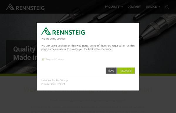 Vorschau von www.rennsteig.com, Rennsteig Werkzeuge GmbH