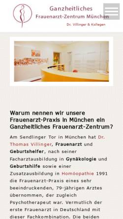 Vorschau der mobilen Webseite www.villinger-praxis.de, Frauenheilkunde - Dr. med. T. Villinger