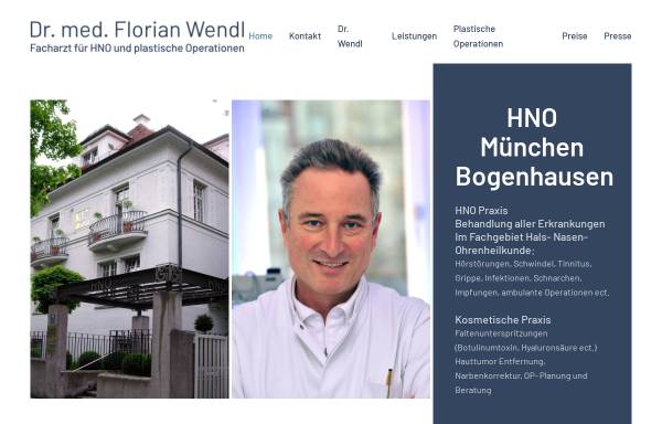 Vorschau von www.dr-wendl-hno.de, Wendl, Dr. med. Florian