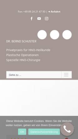 Vorschau der mobilen Webseite hno-privatpraxis-münchen.de, Schuster, Dr. med. Bernd